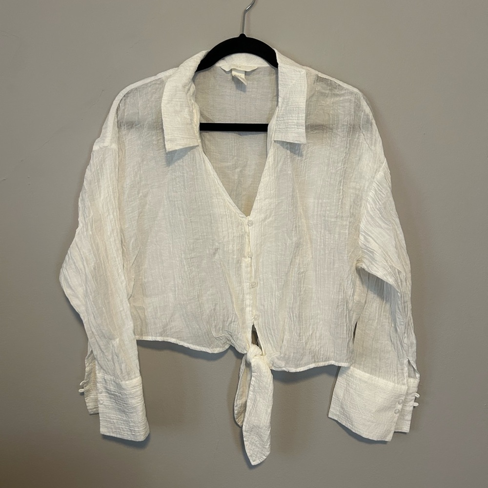 H&M White‎ Sheer Swim Coverup